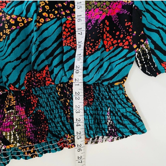 VINTAGE Vibrant Abstract Blouse -XL - Picture 10 of 16